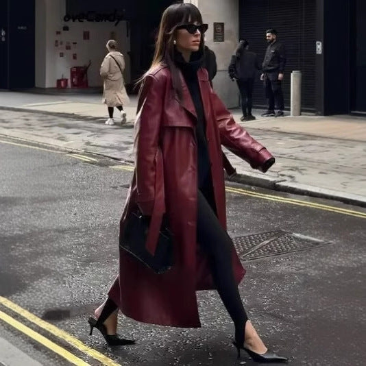 Mid-Length Belted Trench Coat