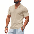 Men's Polo T-Shirt – V-Neck – Relaxed Fit – Breathable Cotton – Minimalist Style