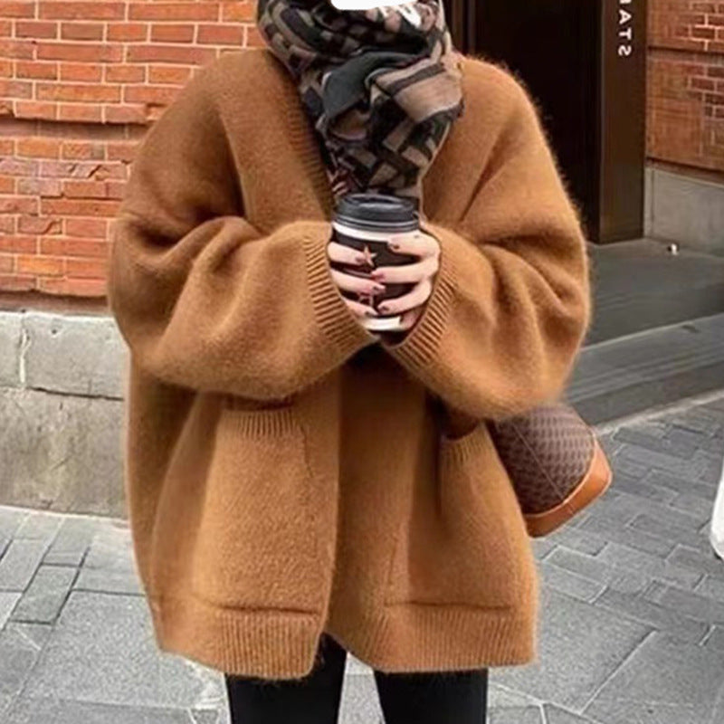 Soft Mohair Blend Oversized Cardigan