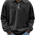 Men's polo shirt – 100% cotton – relaxed fit – long sleeves with ribbed cuffs