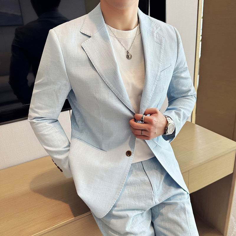 Slim Fit Cotton Linen Mix Blazer