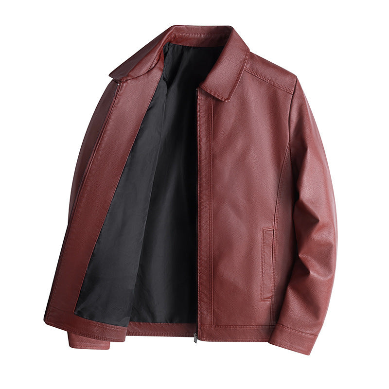 Tailored Fit Smooth Leather Look Jacket
