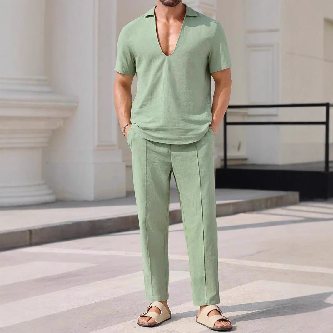 Cotton Linen Blend Relaxed Fit Set