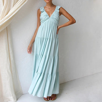 Flowing Tiered Ruffled Maxi Dress