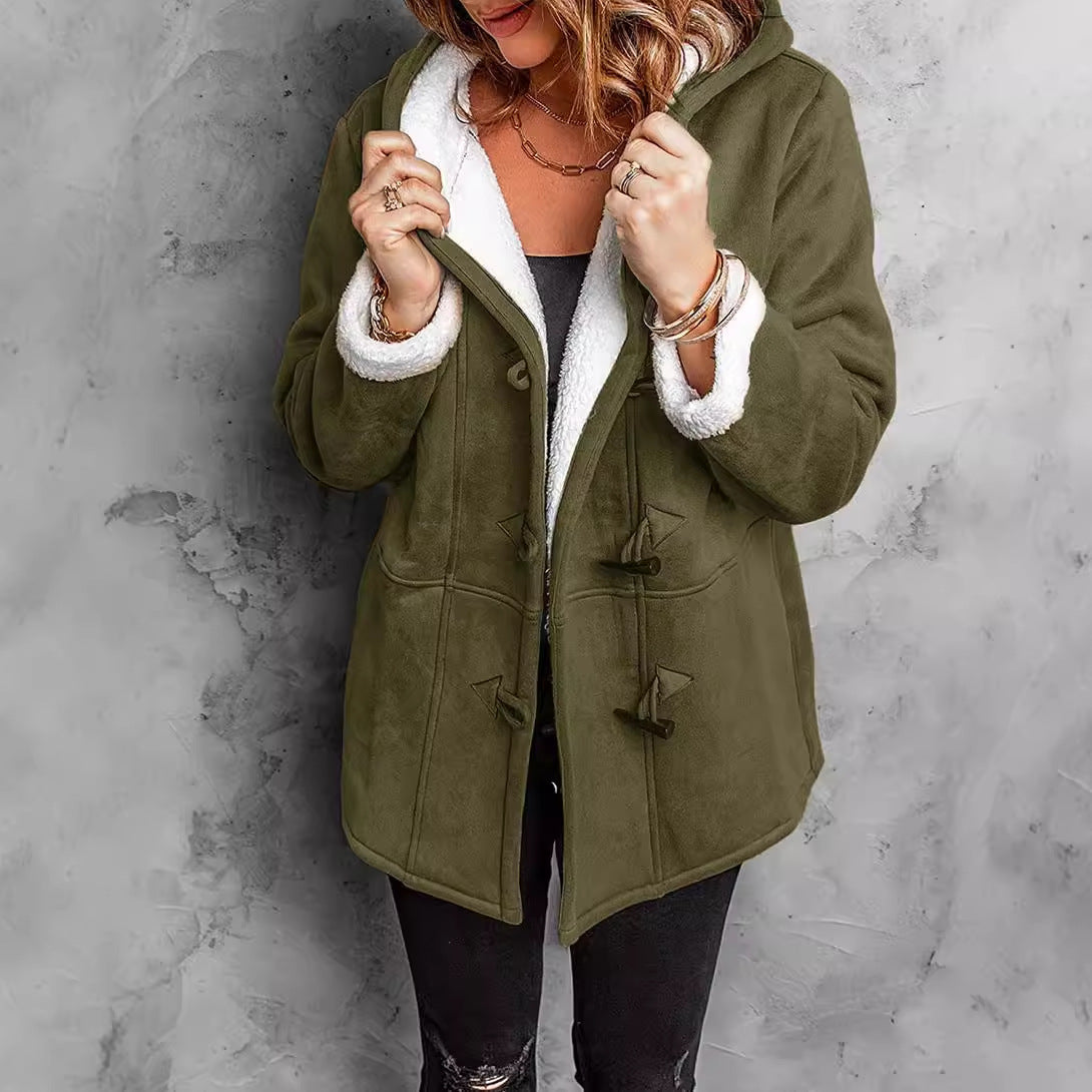 Fleece Lined Hooded Relaxed Fit Jacket