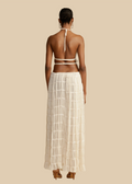 Women's Two-piece Set - Halterneck Top & Maxi Skirt - Light and Airy - Ruched Design