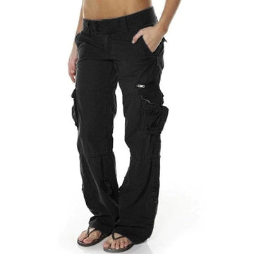 Relaxed Fit Cotton Blend Large Pocket Cargo Pants