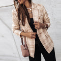 Women's Blazer - Tweed Design - Classic Tailored Fit - Gold Buttons Elegant Look