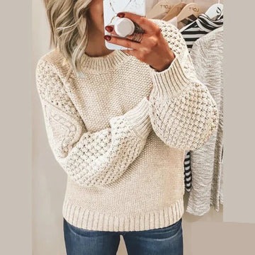 Voluminous Sleeve Chunky Knit Sweater
