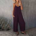 Women's Jumpsuit - Sleeveless with Spaghetti Straps - Loose Fit - Light and Breathable