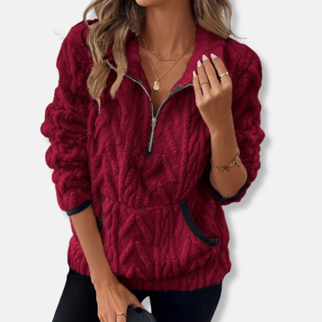 Fleece Half-Zip Stand Collar Sweatshirt