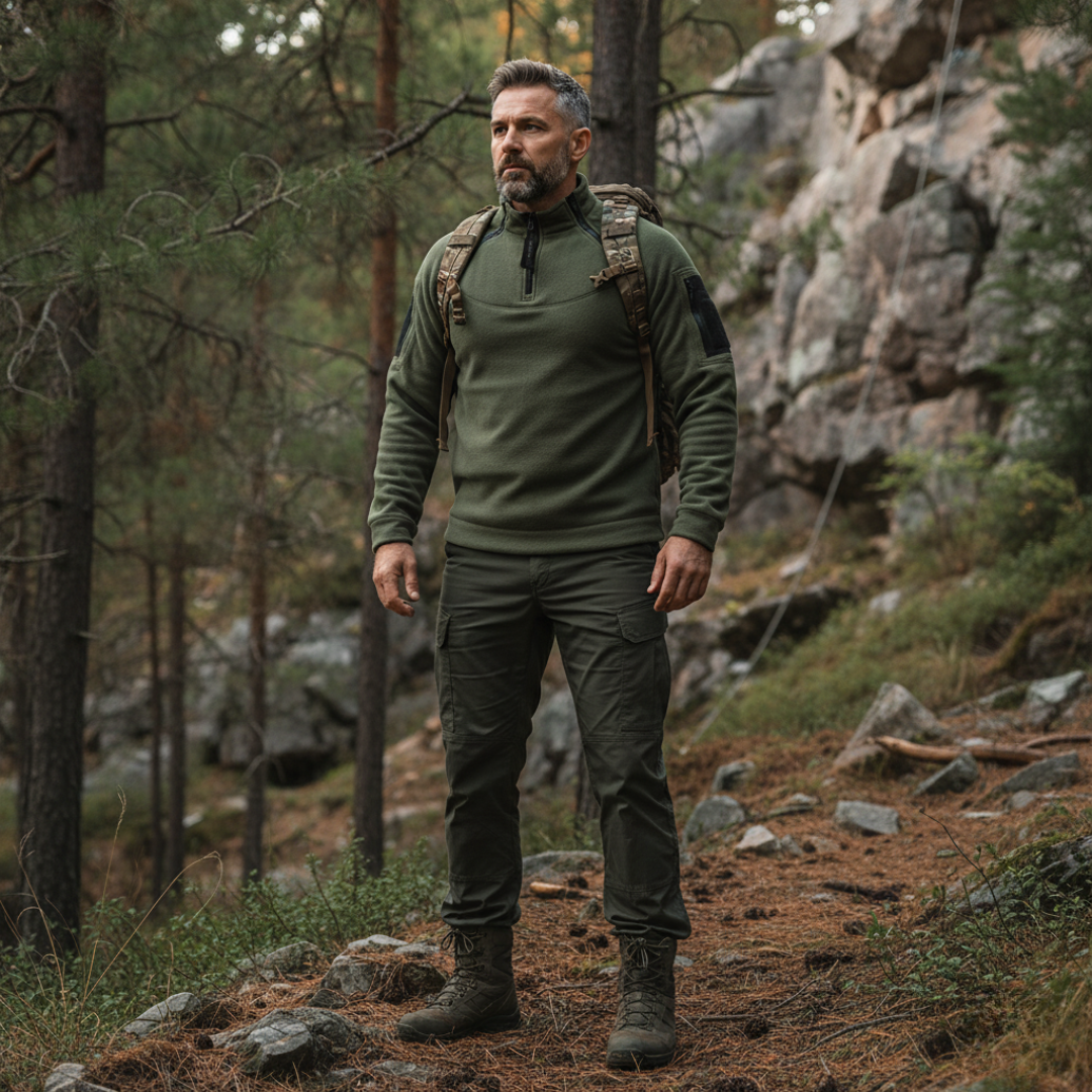 High Collar Fleece Sweatshirt