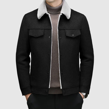 Wool Texture Sherpa Lined Jacket