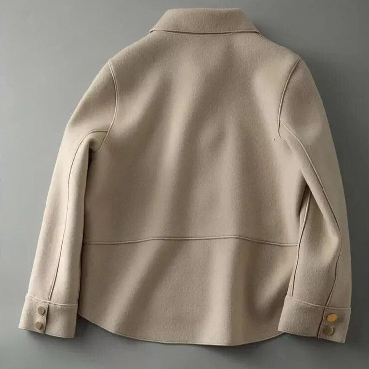 Wool Boxy Fit Rounded Collar Jacket
