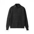 Men's Knit Sweater – Slim Fit – Cable Knit – Polo Collar – Long Sleeves Layer-on-layer
