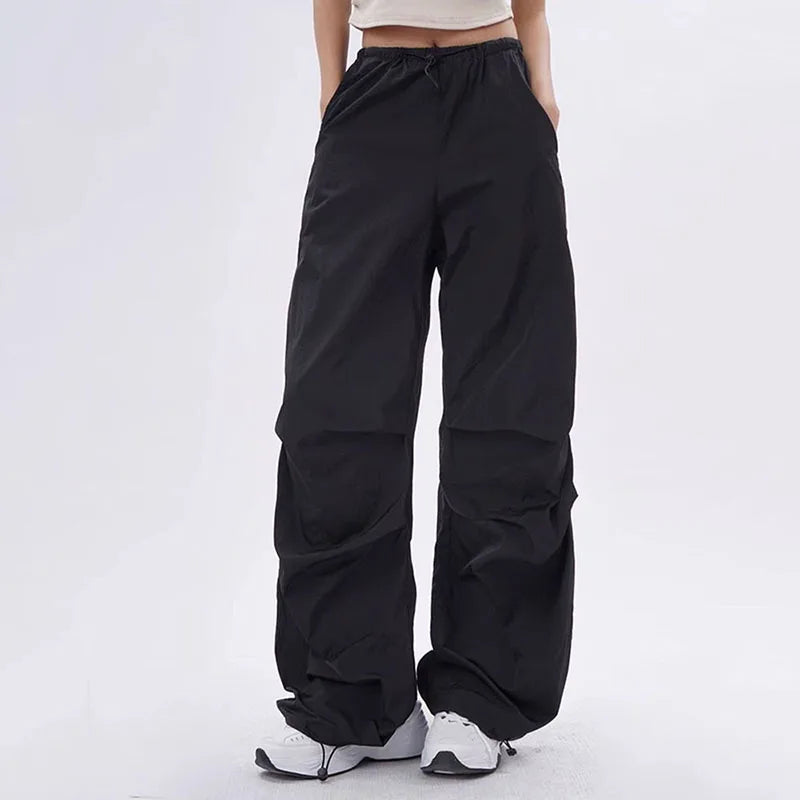 Women's Parachute Pants - Loose Fit - Lightweight Design - Adjustable Waist