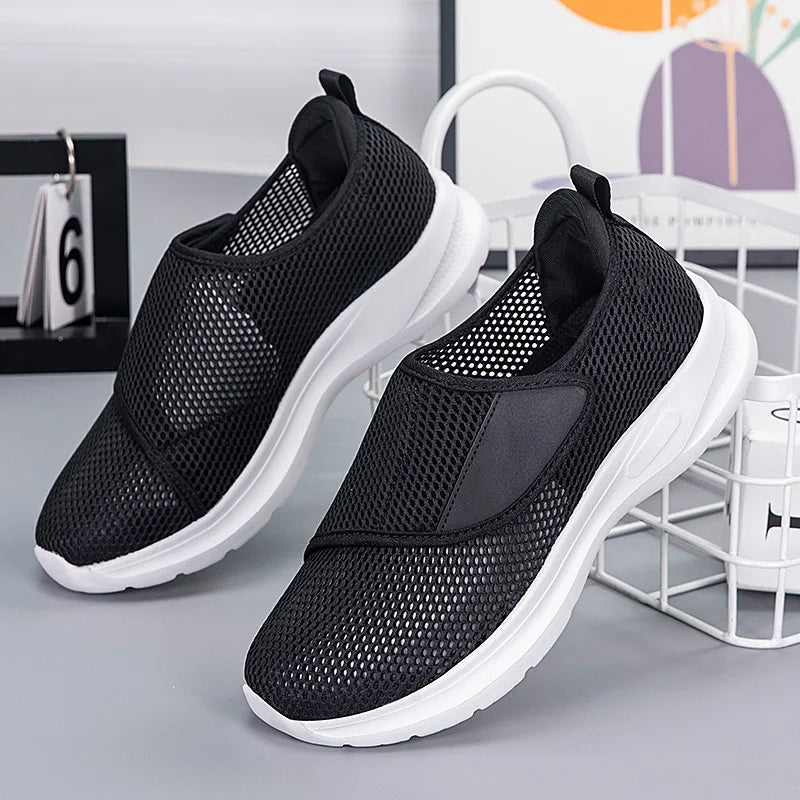 Unisex Slip-on Sneakers - Breathable Mesh - Lightweight Comfort - Shock Absorbing Sole