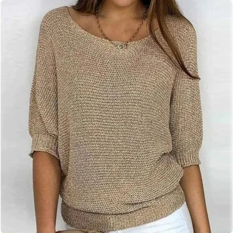 Soft Loose Fit Round Neck Sweater