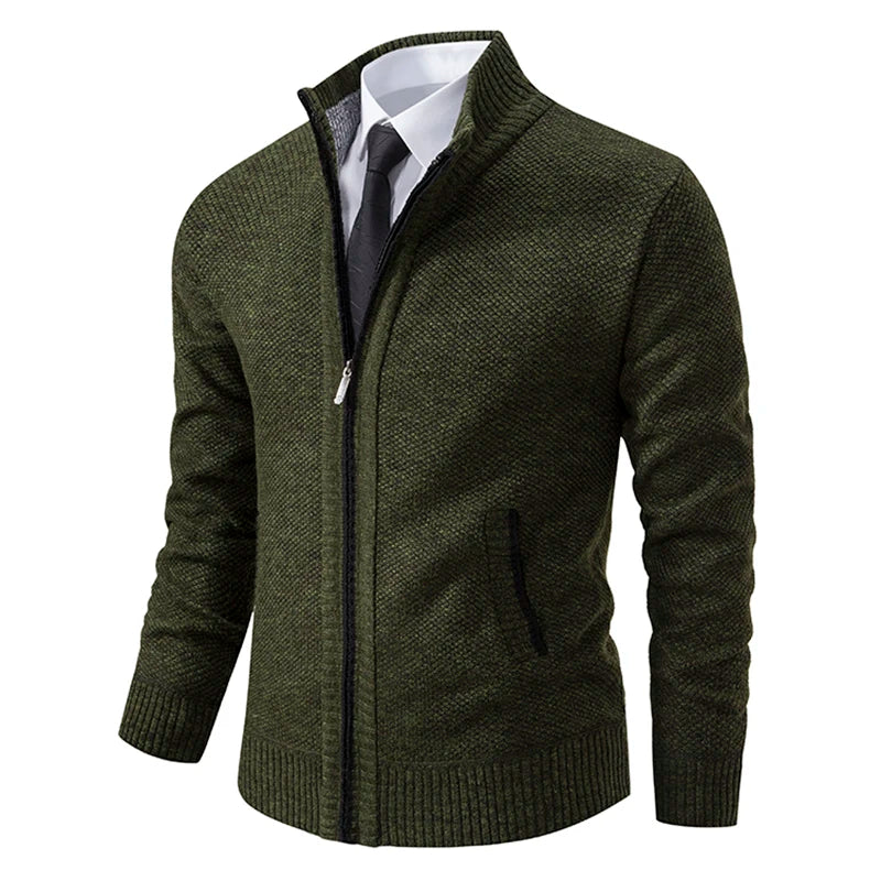 Men's Fleece Vest – Slim Fit – Stand Collar – Zipper – Soft Warm Layer-On-Layer Style