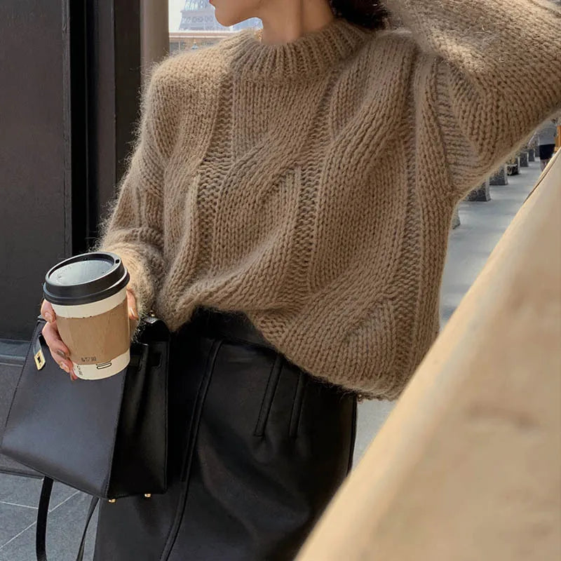 Wool Cable Stitch Oversized Sweater