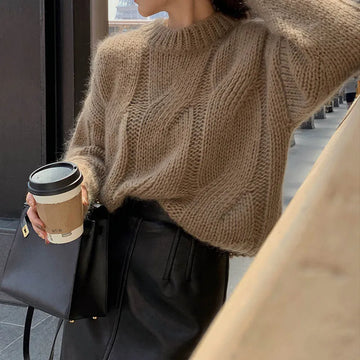 Wool Cable Stitch Oversized Sweater