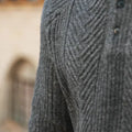 Men's Knit Sweater – Slim Fit – Cable Knit – Polo Collar – Long Sleeves Layer-on-layer