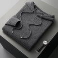 Men's Hoodie – 100% Cashmere – Classic Fit – Soft Knitted – Ribbed Cuffs
