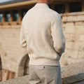Men's Knit Sweater – Slim Fit – Cable Knit – Polo Collar – Long Sleeves Layer-on-layer