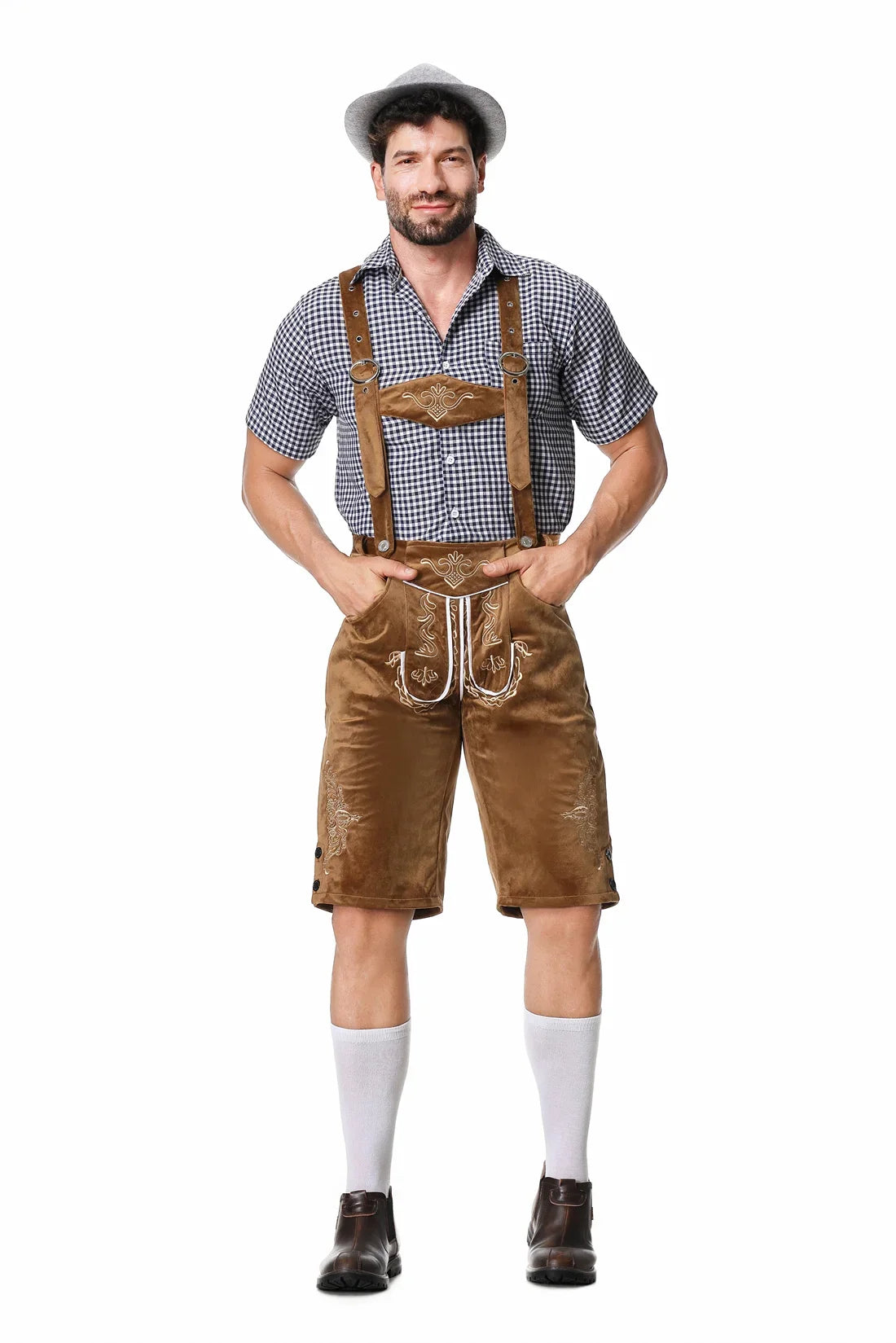 Embroidered Traditional Fit Adjustable Lederhosen