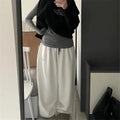 Women's Sweatpants - Oversized Wide-Leg - Soft Cotton - Adjustable Elastic Waist