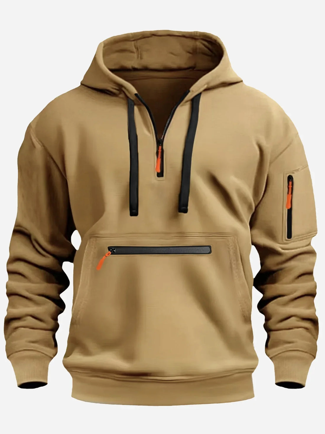 Loose Fit Fleece Half Zip Hoodie