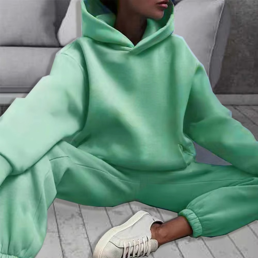 Women's Tracksuit - Oversized Hoodie & Joggers - Soft Cotton - Relaxed Fit