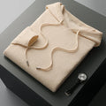 Men's Hoodie – 100% Cashmere – Classic Fit – Soft Knitted – Ribbed Cuffs