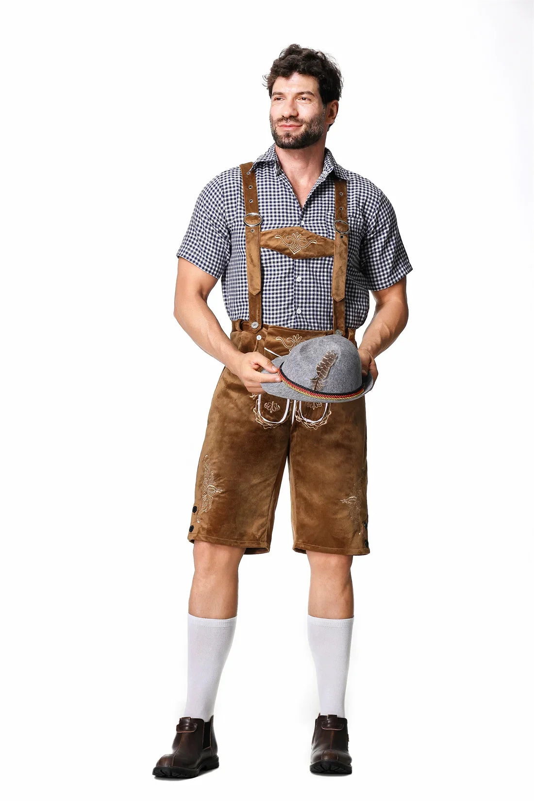 Embroidered Traditional Fit Adjustable Lederhosen