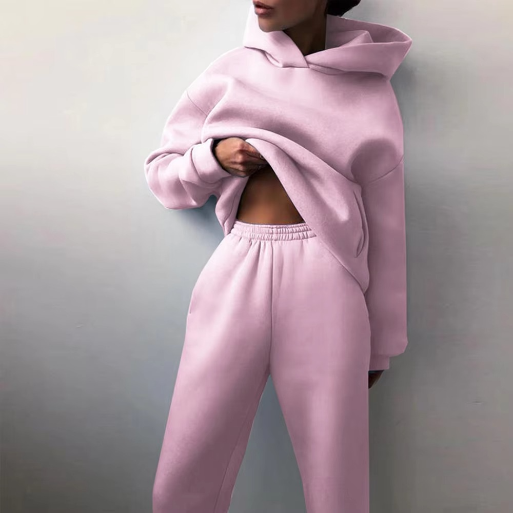 Women's Tracksuit - Oversized Hoodie & Joggers - Soft Cotton - Relaxed Fit