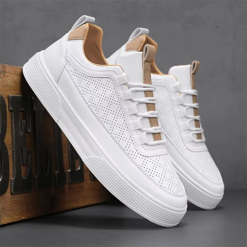 Breathable Leather Comfort Thick Sole Sneakers