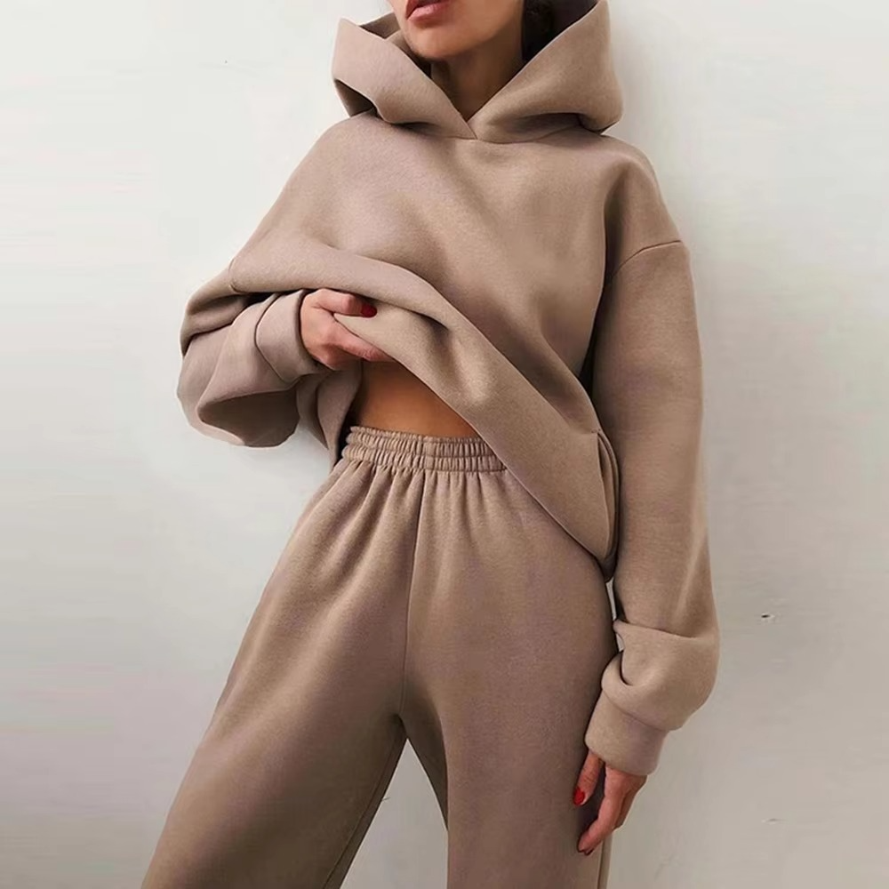 Women's Tracksuit - Oversized Hoodie & Joggers - Soft Cotton - Relaxed Fit
