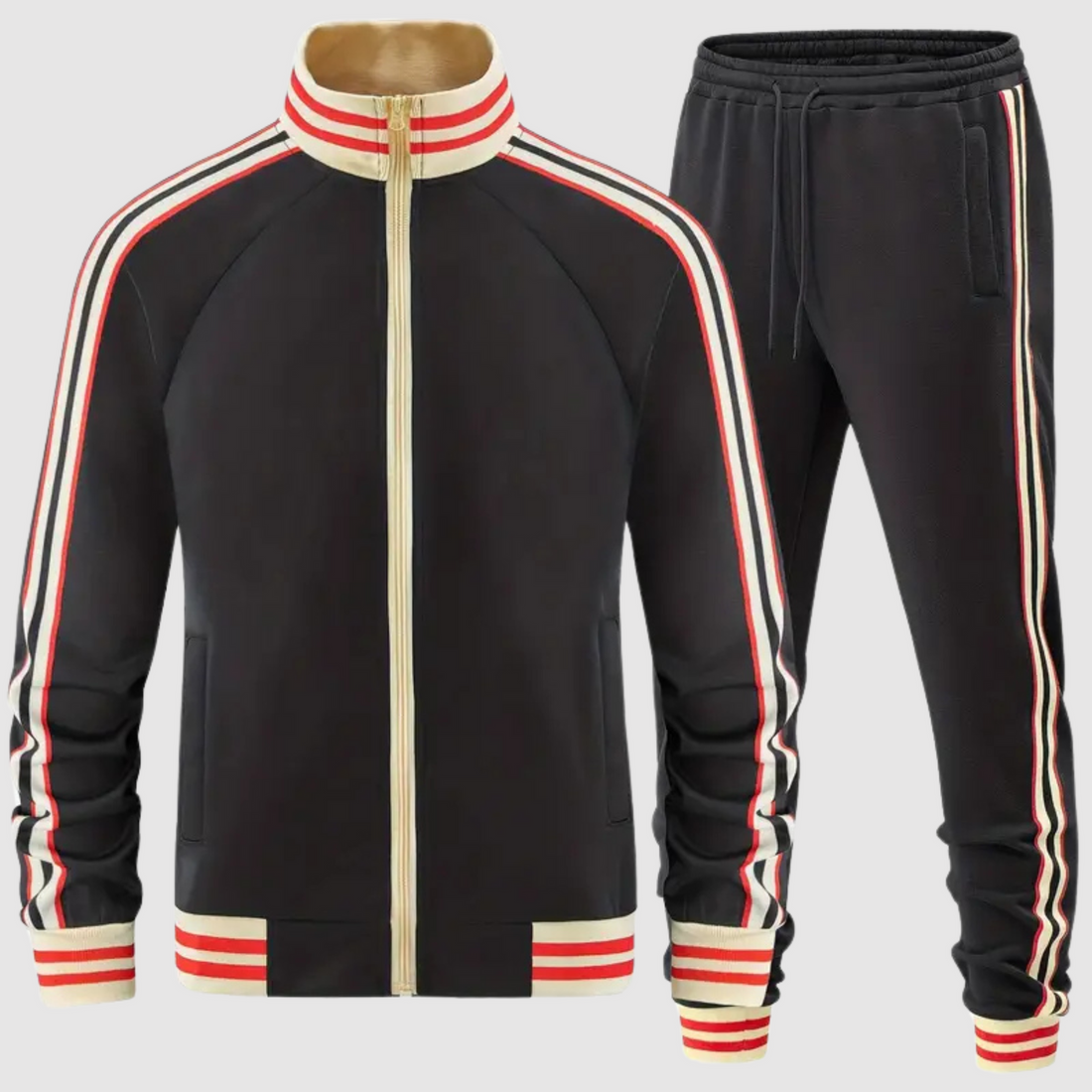 Slim Tapered Stripe Detail Tracksuit Set