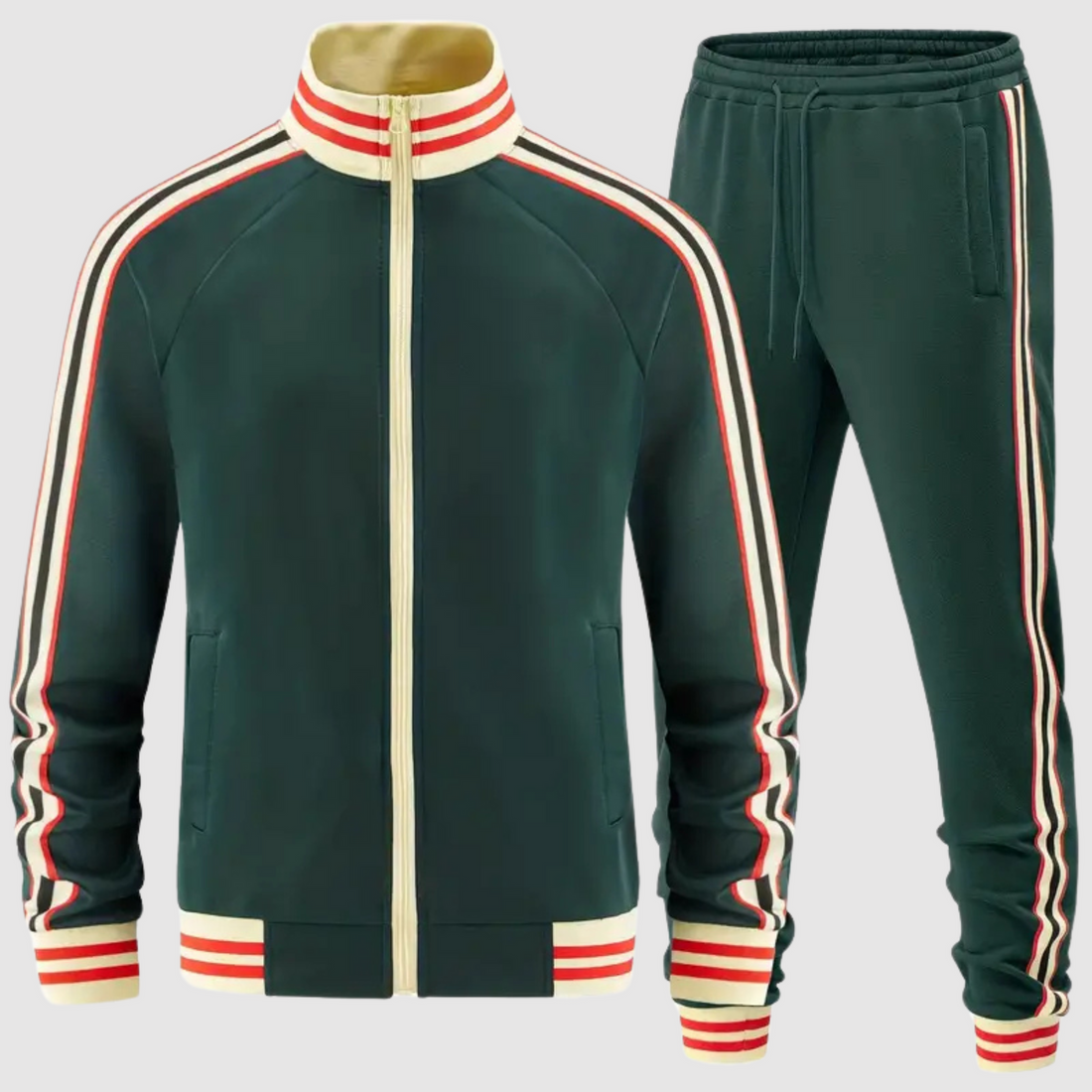 Slim Tapered Stripe Detail Tracksuit Set