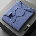 Men's Hoodie – 100% Cashmere – Classic Fit – Soft Knitted – Ribbed Cuffs