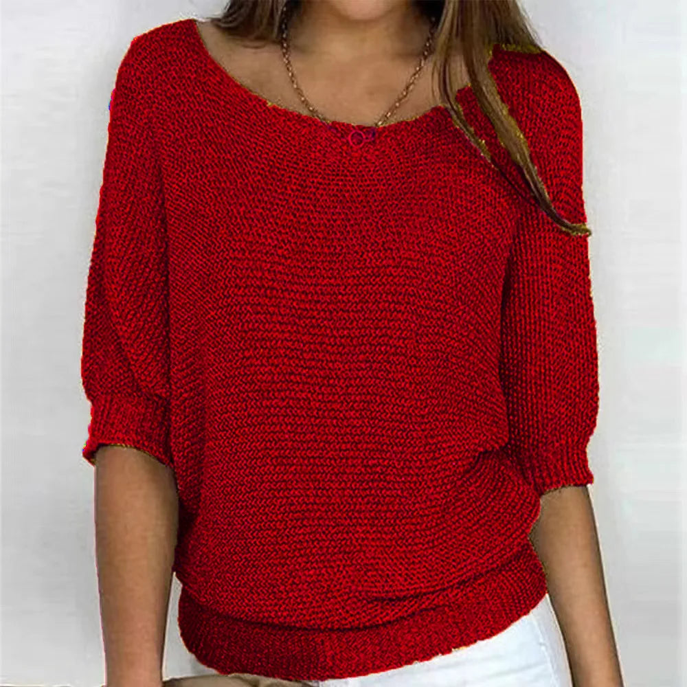 Soft Loose Fit Round Neck Sweater