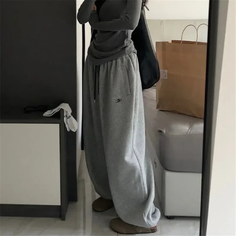 Soft Cotton Oversized Wide-Leg Sweatpants