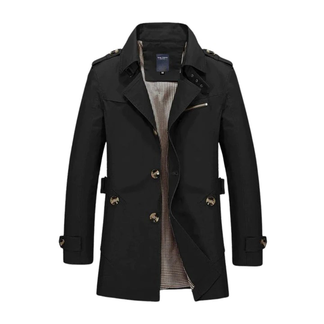 Classic Double-Breasted Water-Repellent Trench Coat