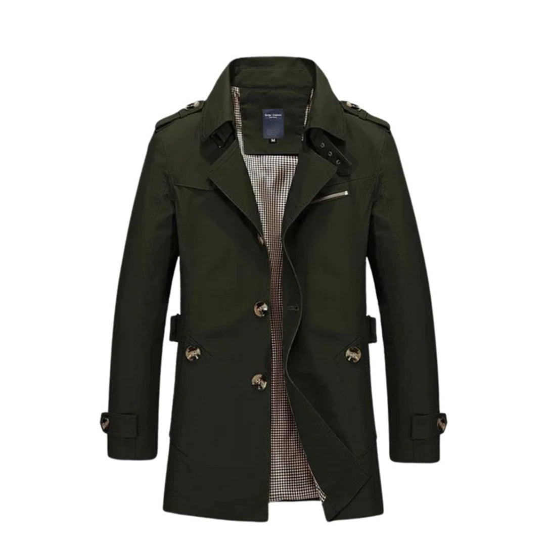 Classic Double-Breasted Water-Repellent Trench Coat
