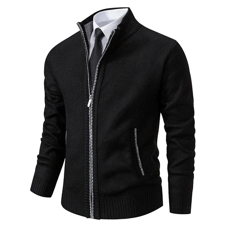Men's Fleece Vest – Slim Fit – Stand Collar – Zipper – Soft Warm Layer-On-Layer Style