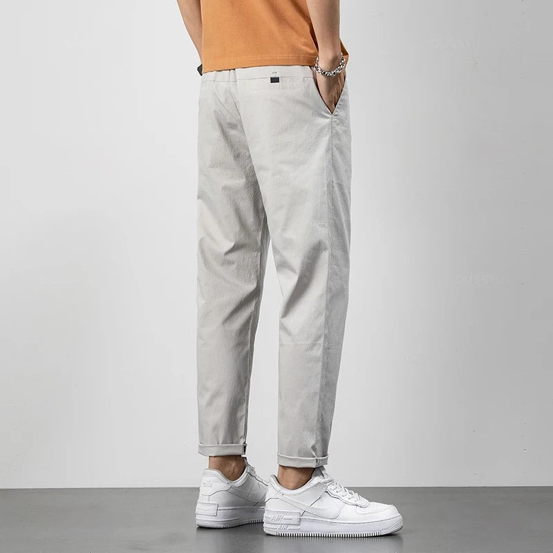 Men's Chinos – Relaxed Fit – Light Cotton – Ankle Tapered – Full Length