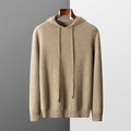 Men's Hoodie – 100% Cashmere – Classic Fit – Soft Knitted – Ribbed Cuffs