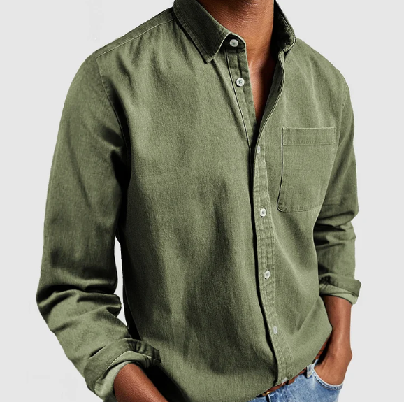 Cotton Classic Collar Long Sleeve Shirt