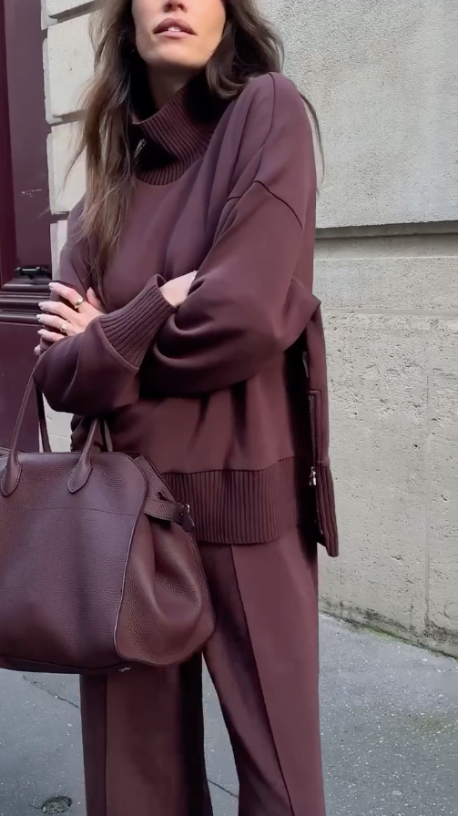 Soft Oversized High Neck Knit Sweater