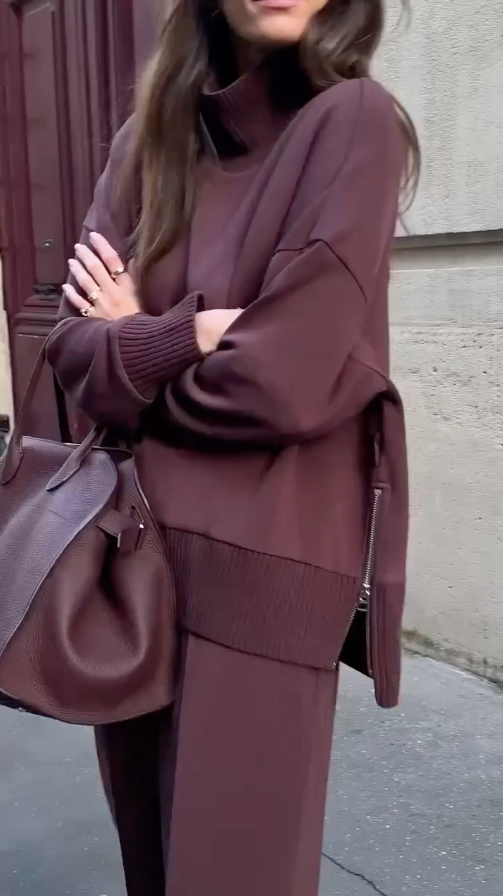 Soft Oversized High Neck Knit Sweater